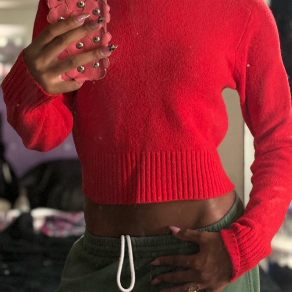 Others Follow Vibrant Red Crew Neck Sweater